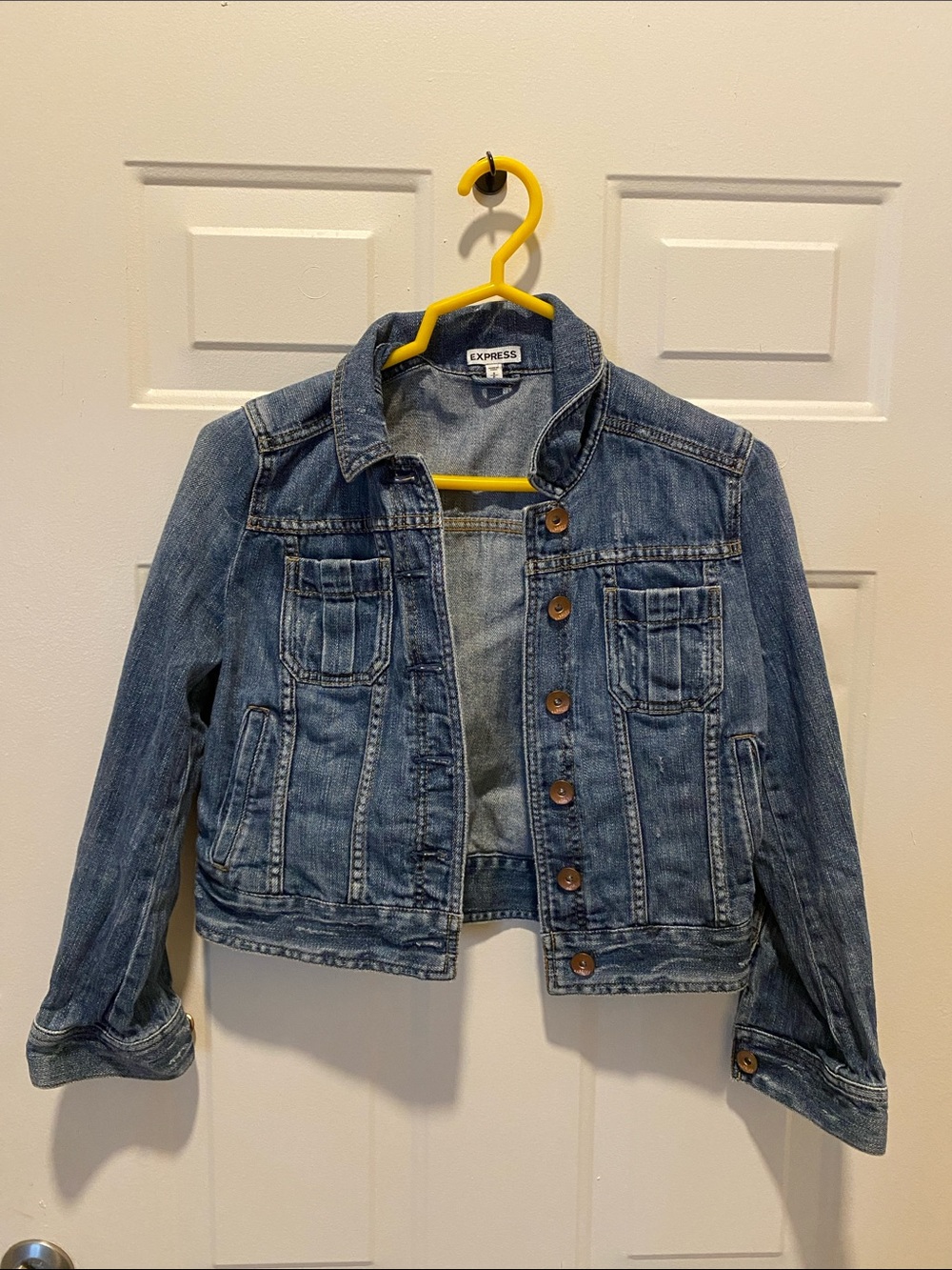 Express Medium Wash Blue Denim Jacket